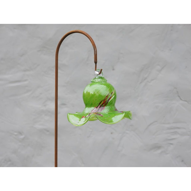 Cloche en verre vert/multicolore 16 cm (Crochet L) (4) — GD30017