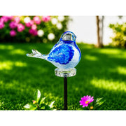 Oiseau sur tige blanc/bleu 9 cm (Tige 50cm) (12) — GD30020