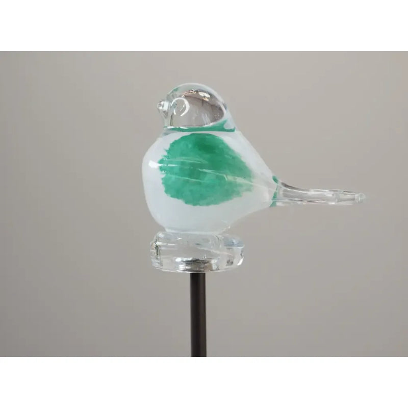Oiseau sur tige blanc/vert 9 cm (Tige 50cm) (12) — GD30021