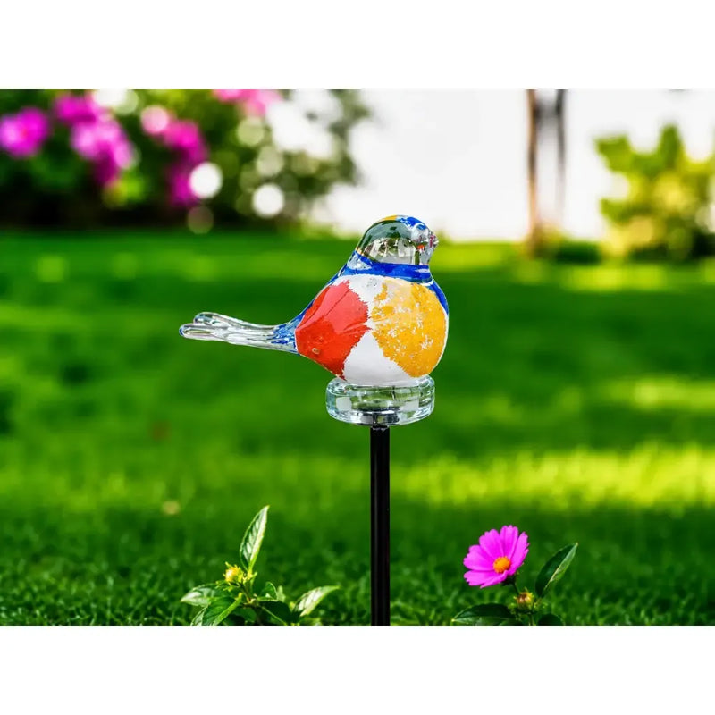 Oiseau sur tige multicolor 9 cm (Stab 50cm) (12) — GD30023