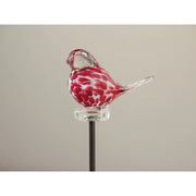 Oiseau sur tige blanc/rouge 9 cm (Tige 50 cm) (6) — GD30029
