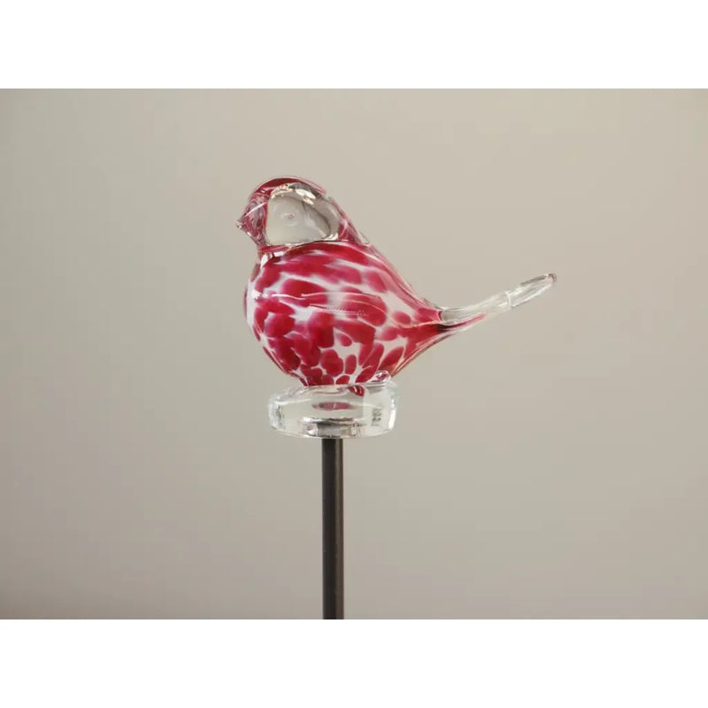 Oiseau sur tige blanc/rouge 9 cm (Tige 50 cm) (6) — GD30029
