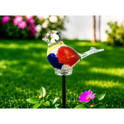 Oiseau en verre multicolore 17 cm (Tige 75 cm) (6) — GD30107