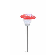 Champignon rouge/blanc 9 cm (tige 50 cm) (6) — GD30220