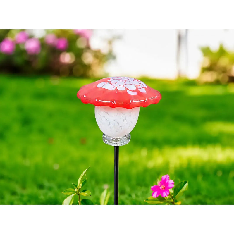 Champignon rouge/blanc 9 cm (tige 50 cm) (6) — GD30220