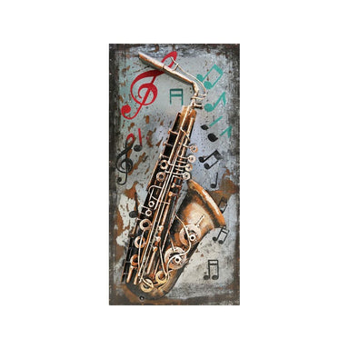 Tableau En Metal 3D Saxophone — MD000448