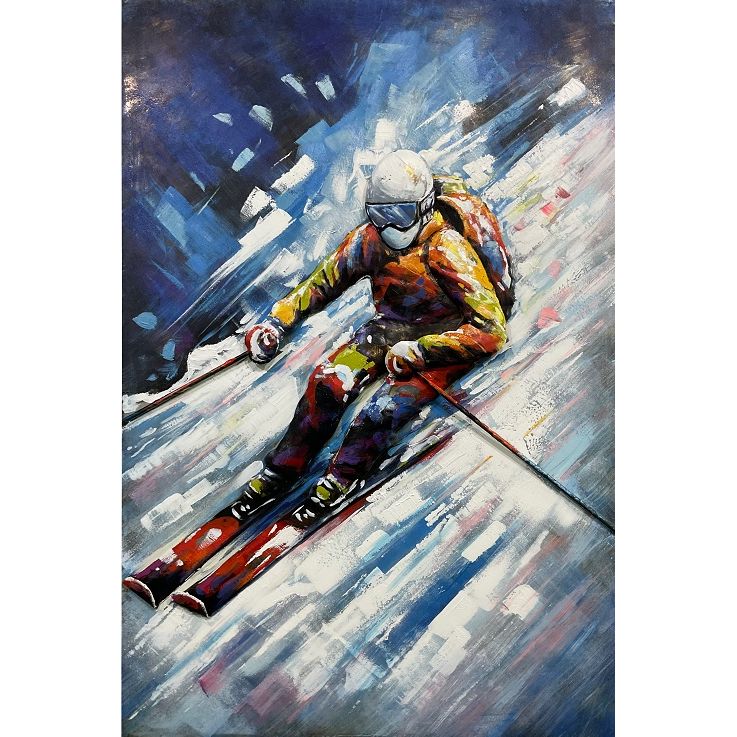 Tableau En Metal 3D Skieur — MD000499