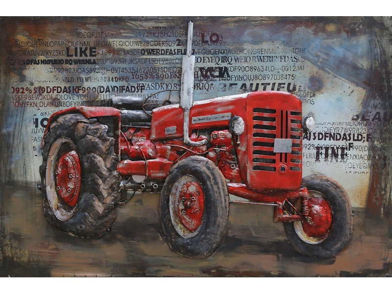 Cadre En Metal 3D Tracteur Rouge — MD000883