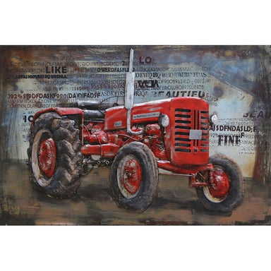 Cadre En Metal 3D Tracteur Rouge — MD000883