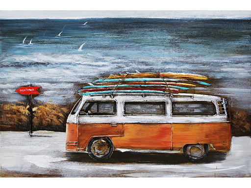Tableau En Metal 3D Bus Avec Planches De Surf — MD001170