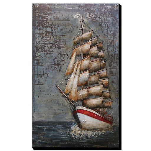 Tableau En Metal 3 D Voilier — MD001722