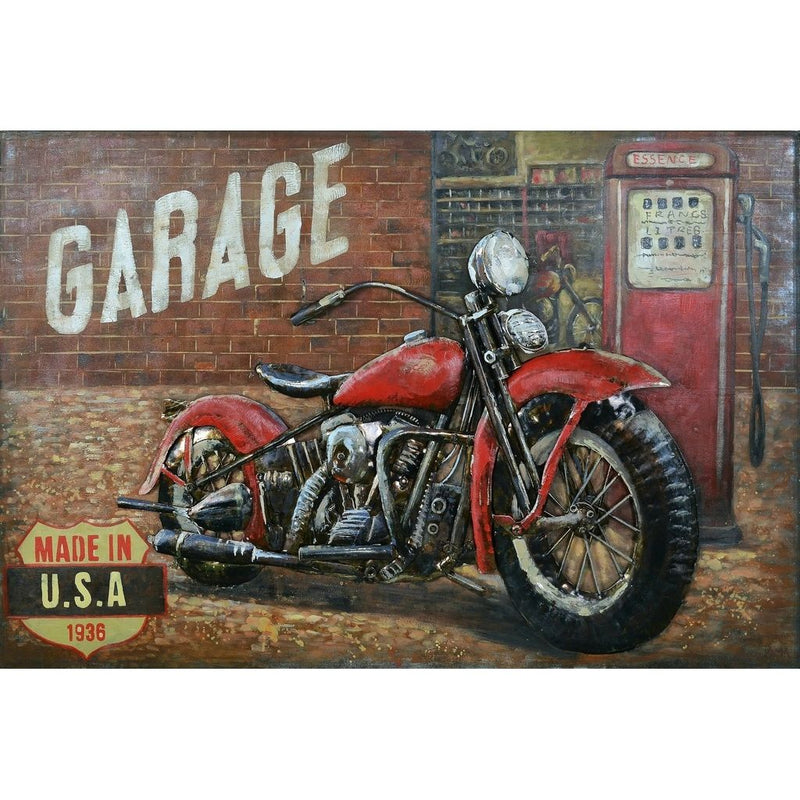 Tableau En Metal Moto Rouge — MD001805