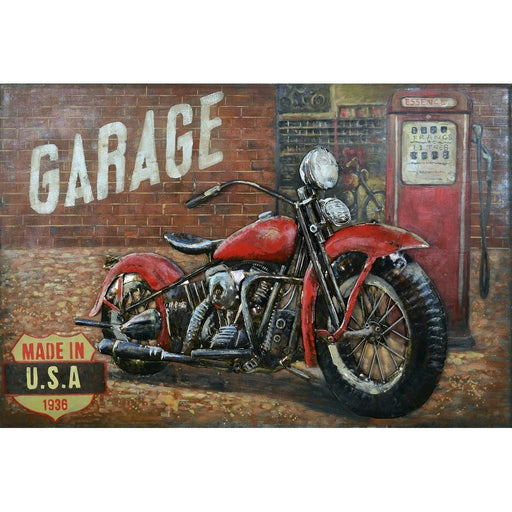 Tableau En Metal Moto Rouge — MD001805
