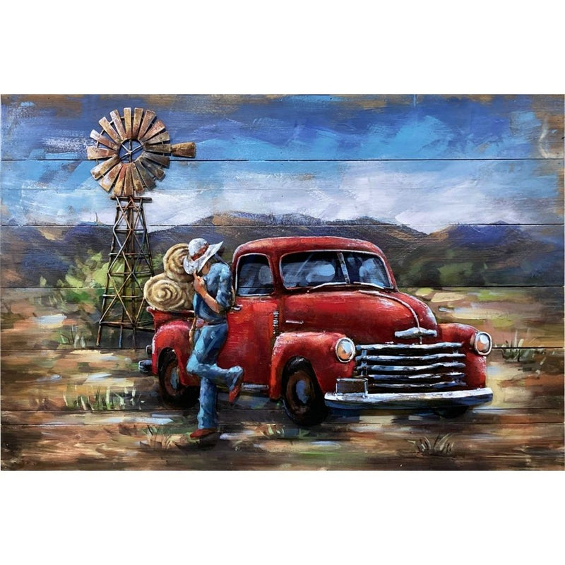 Tableau En Metal Véhicule Americaine 80X120 — MD001823