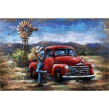 Tableau En Metal Véhicule Americaine 80X120 — MD001823
