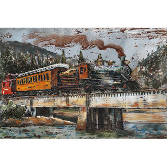 Tableau 3D En Metal Train 80X120 — MD001916