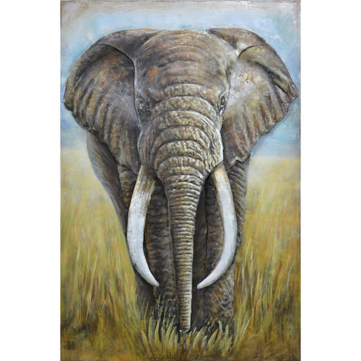 Tableau En Métal 3D Eléphant 80 X 120 — MD002017