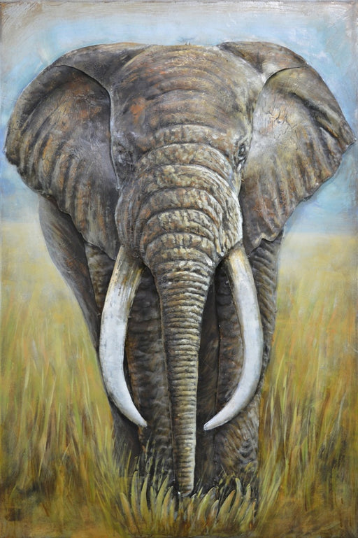 Tableau En Métal 3D Eléphant 80 X 120 — MD002017