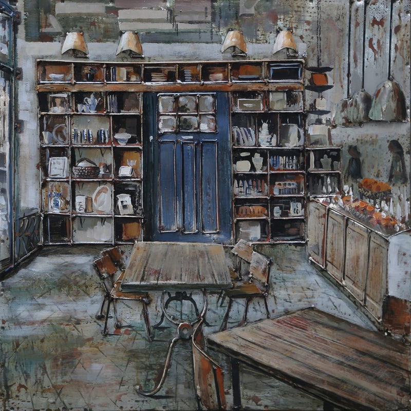 Tableau 3D En Metal Bistro 60 X 60 — MD002023
