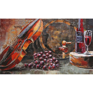 Tableau 3D En Metal Violon 60 X 100 — MD002060