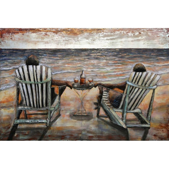 Tableau 3D En Metal Vue De Mer — MD002208