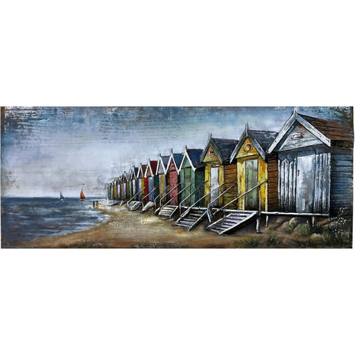 Art Métallique en 3D Maisons de Plage 150x60 cm — MD002344