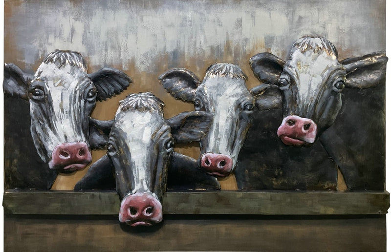 3 D Art Métallique 4 Vaches — MD002348