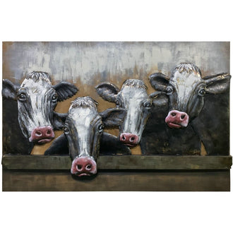 3 D Art Métallique 4 Vaches — MD002348