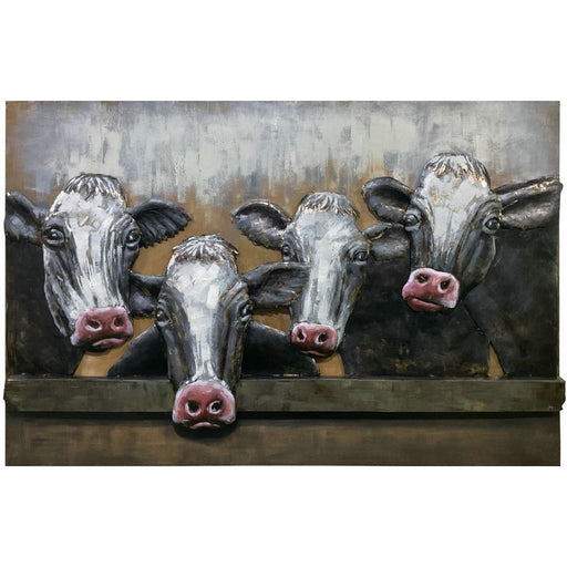 3 D Art Métallique 4 Vaches — MD002348