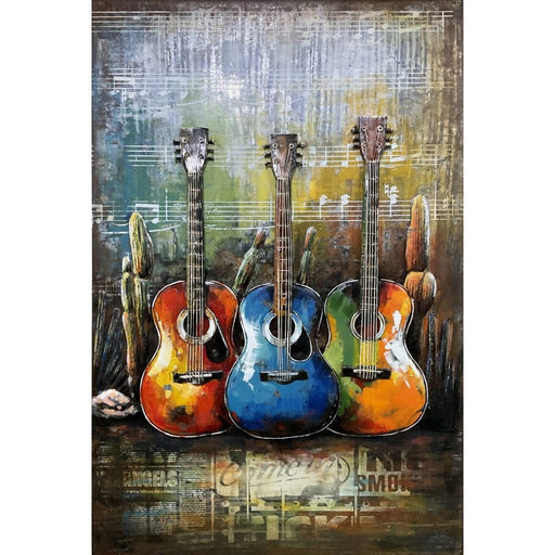 3 D Art Métallique 3 guitars — MD002351