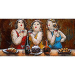 Tableau En Metal Trois grosses dames 40x80 — MD002480