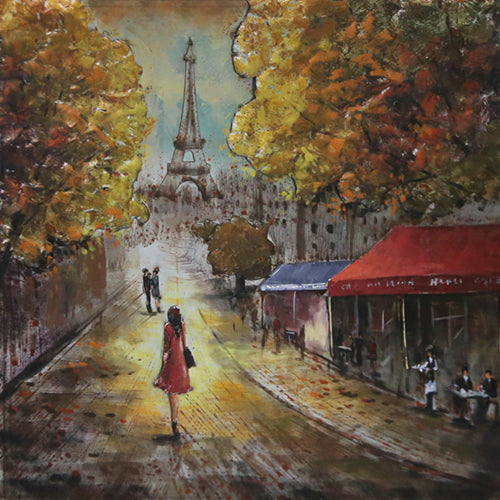 Tableau En Metal 3 D Paris 100x100 — MD002482