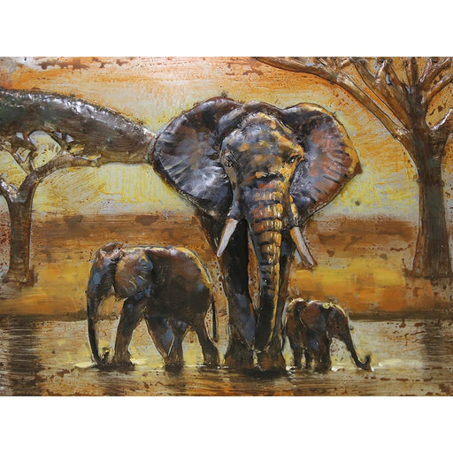 Cadre En Metal les éléphants 60x80 — MD002658