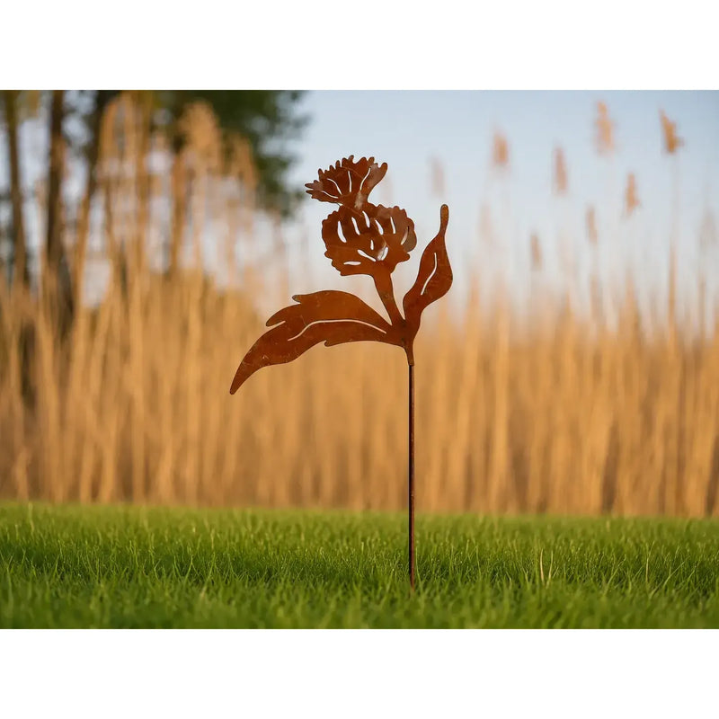 Piquet de Jardin Fleur Eco-Rouille (6) — MD14136-5