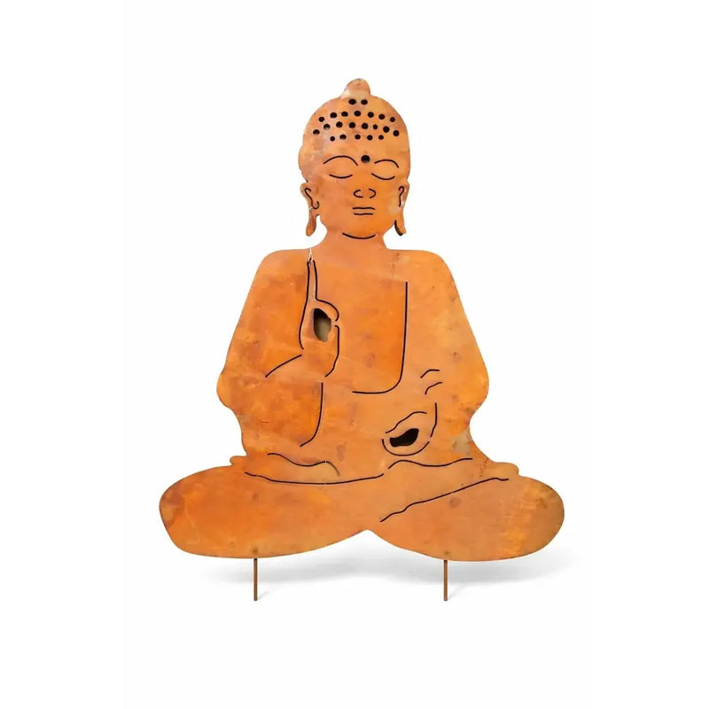 Piquet de jardin Bouddha éco-rouille (3) — MD14193