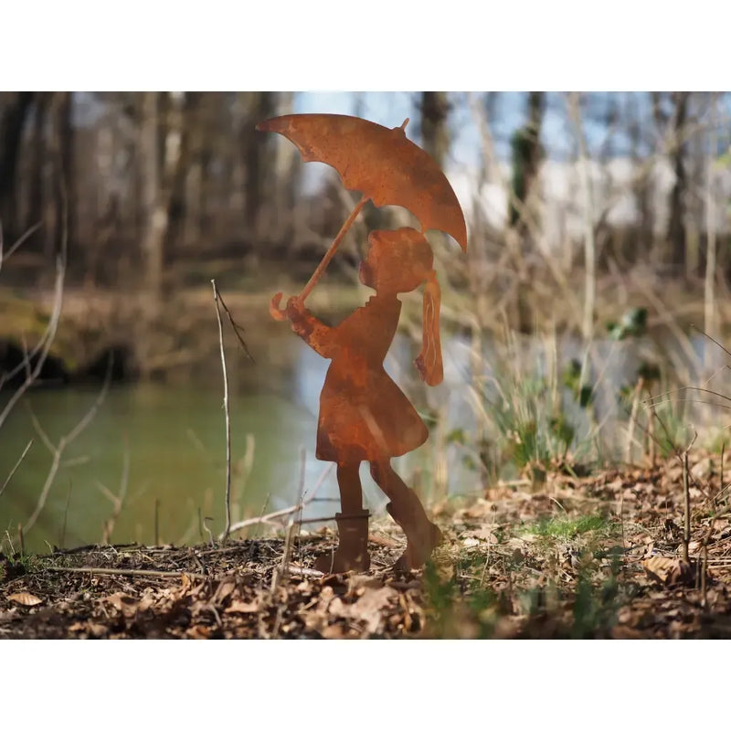 Fille avec parapluie éco-rouille (4) — MD14195