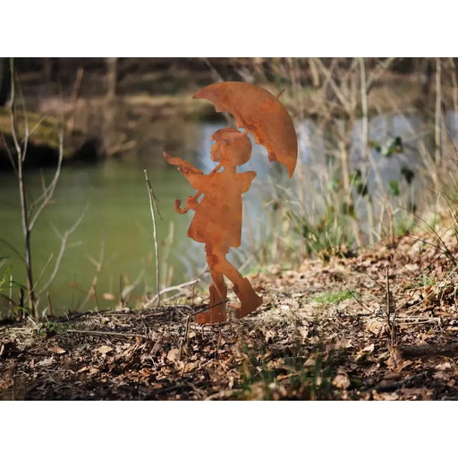 Garçon avec parapluie éco-rouille (4) — MD14197