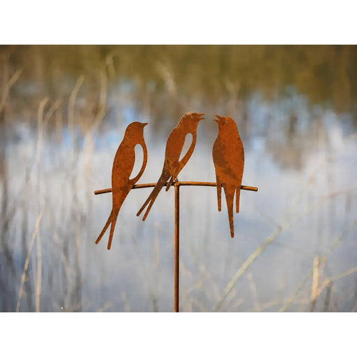 Piquet de Jardin 3 Oiseaux Éco-Rouille® (4) — MD14210