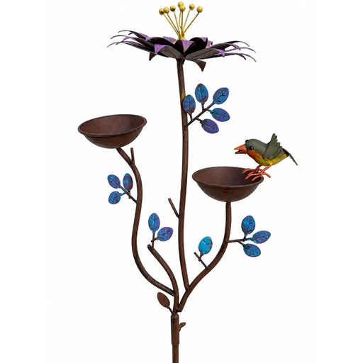 Tuteur mangeoire à oiseaux avec fleur (4) — MD17029