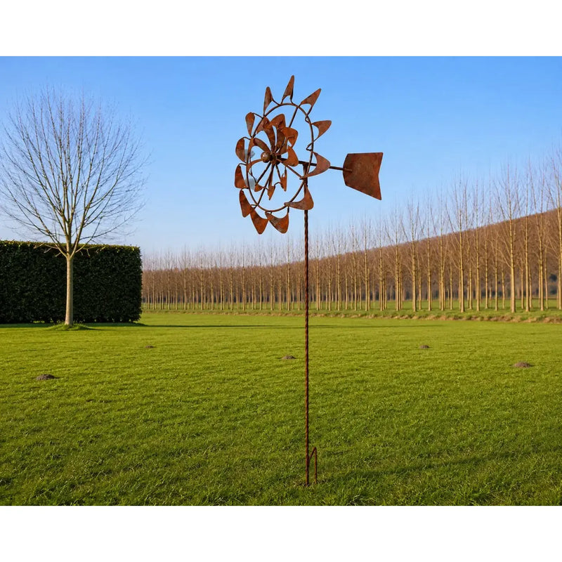 Moulin à vent double avec queue rotative (stake180cm) (5) — MD60001