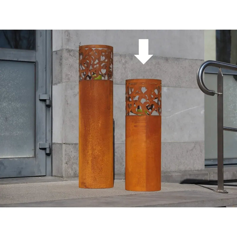 Ecorouille Colonne Lanterne Cœur avec Verre (1) — MD70039