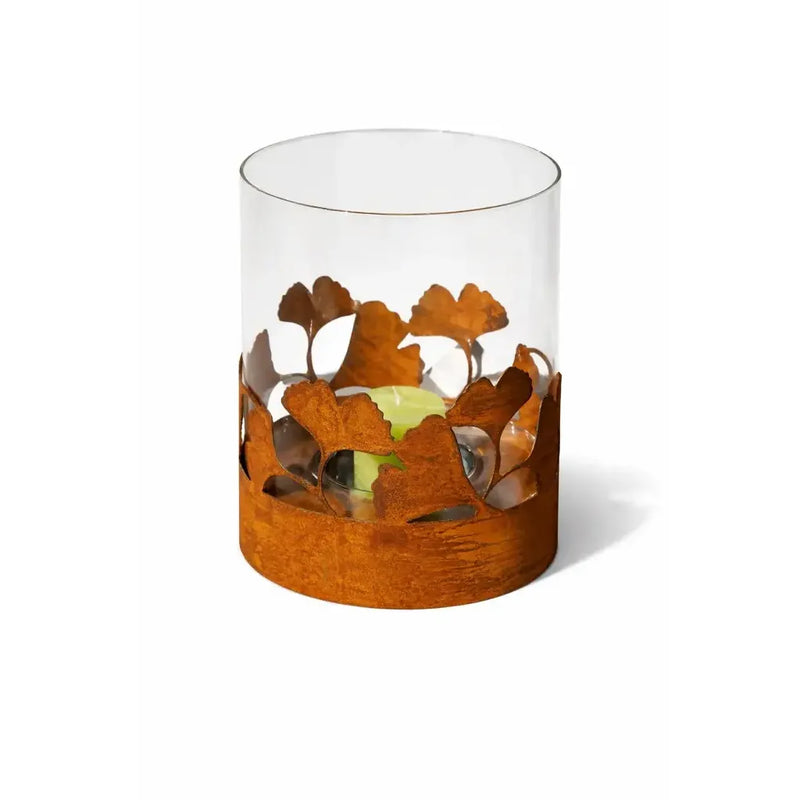 Ecorouille Lanterne Ginkgo avec Verre (4) — MD70049