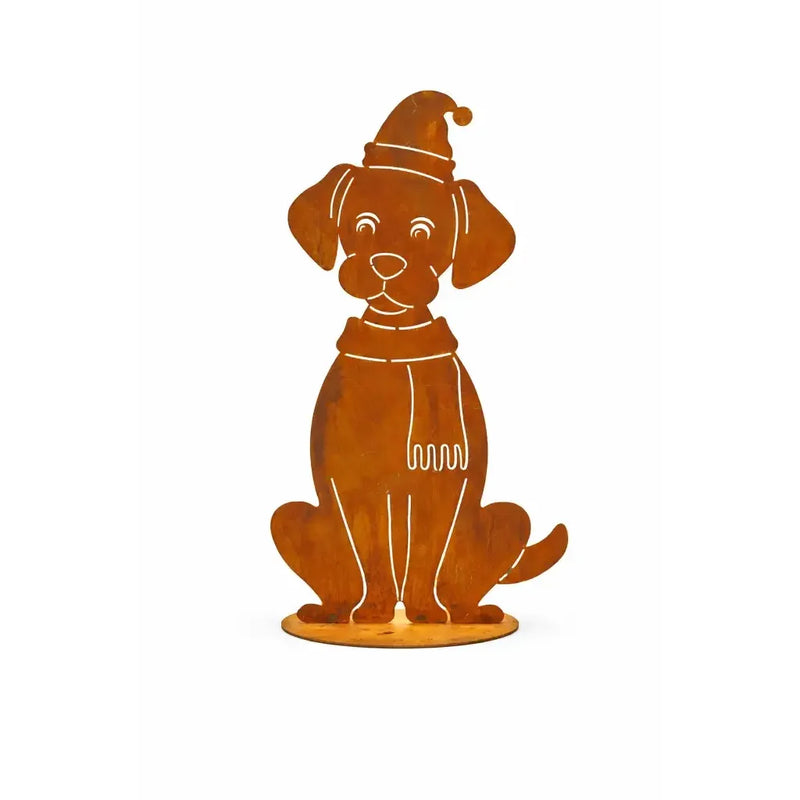 Chiot avec bonnet de Noël Éco-rouille (6) — MD70072