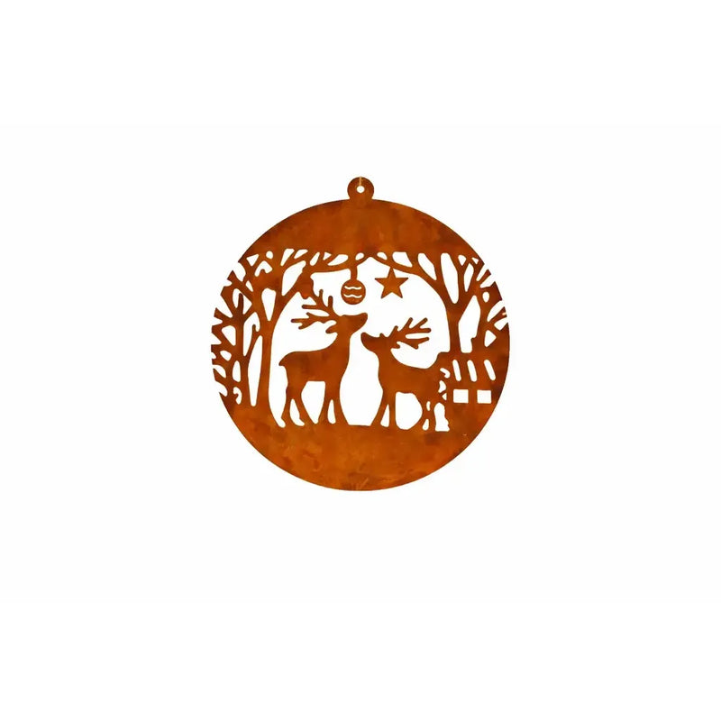 Boule de Noël avec cerfs Éco-rouille (6) — MD70079