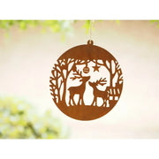 Boule de Noël avec cerfs Éco-rouille (6) — MD70079