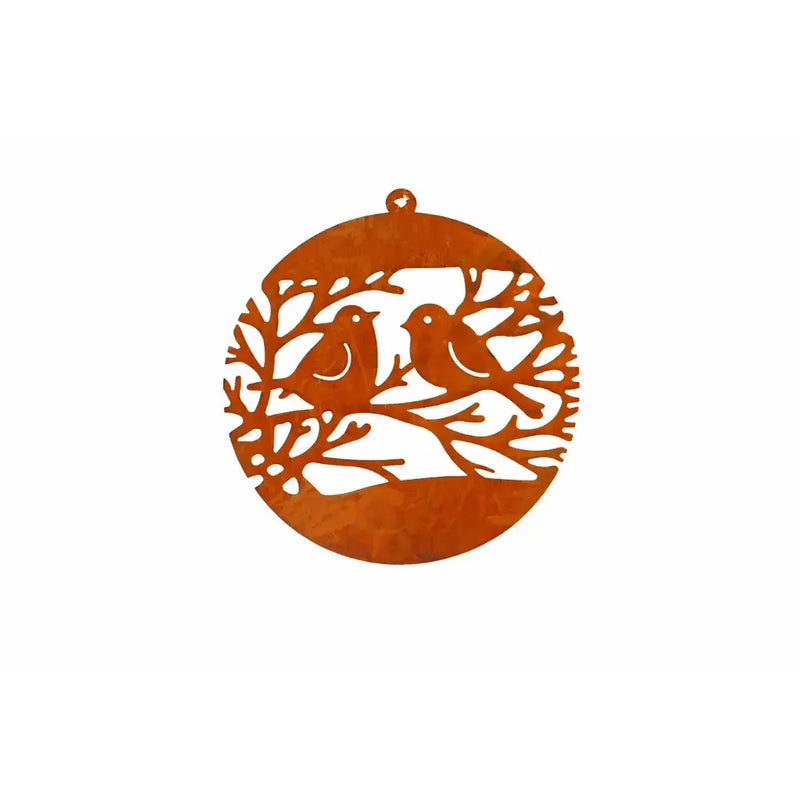 Boule de Noël avec 2 petits oiseaux Éco-rouille (6) — MD70080