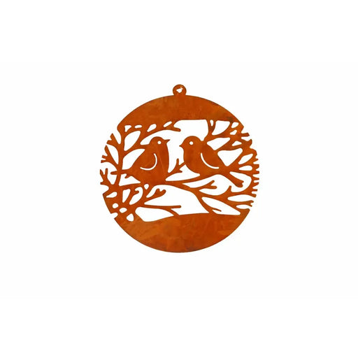 Boule de Noël avec 2 petits oiseaux Éco-rouille (6) — MD70080