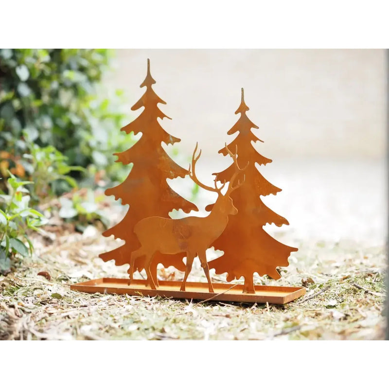 2 arbres avec cerf Éco-rouille (4) — MD70082