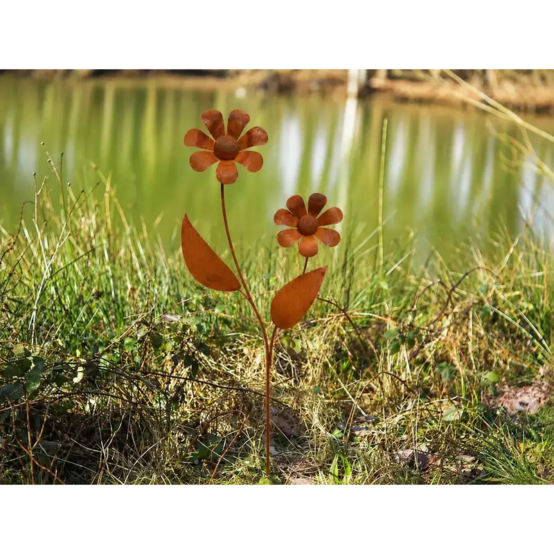 2 Fleurs avec feuille Ecorouille (4) — MD70125