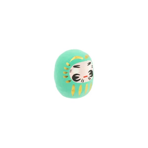 Tierra Zen Daruma Turquoise - Petit, Réussite Scolaire - Fabriqué au Japon KP38